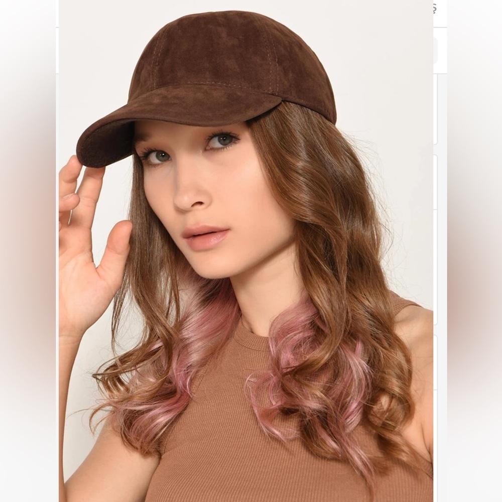 Tan brown suede cap